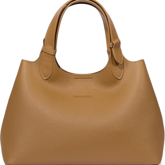 Chic Vegan Leather Satchel Handbag with Spacious Compartment - Effortless Style - Picture 1 of 7